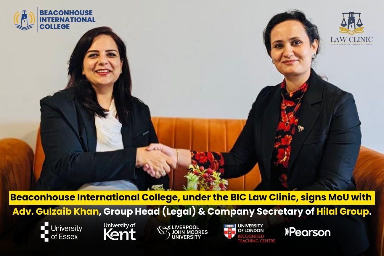 BIC Law Clinic Karachi proudly signs an MOU with Adv. Gulzaib Khan of Hilal Group